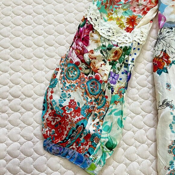 $445 NWOT Johnny Was MILANA Lace Trim FLORAL Maxi Dress Women Size S Long Sleeve - Picture 13 of 16